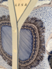 LONG CARDIGAN W/ SILK, FEATHERS: BLUE