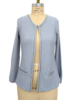 CASHMERE SHORT EMBELLISHED JACKET: LIGHT BLUE