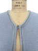 CASHMERE SHORT EMBELLISHED JACKET: LIGHT BLUE