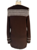 CASHMERE LONG CARDIGAN: CHOCOLATE-WHITE