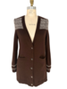 CASHMERE LONG CARDIGAN: CHOCOLATE-WHITE