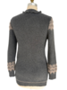CASHMERE TWO-TONES LONG CARDIGAN W/ KNIT DETAILS: ANTHRACITE-BEIGE
