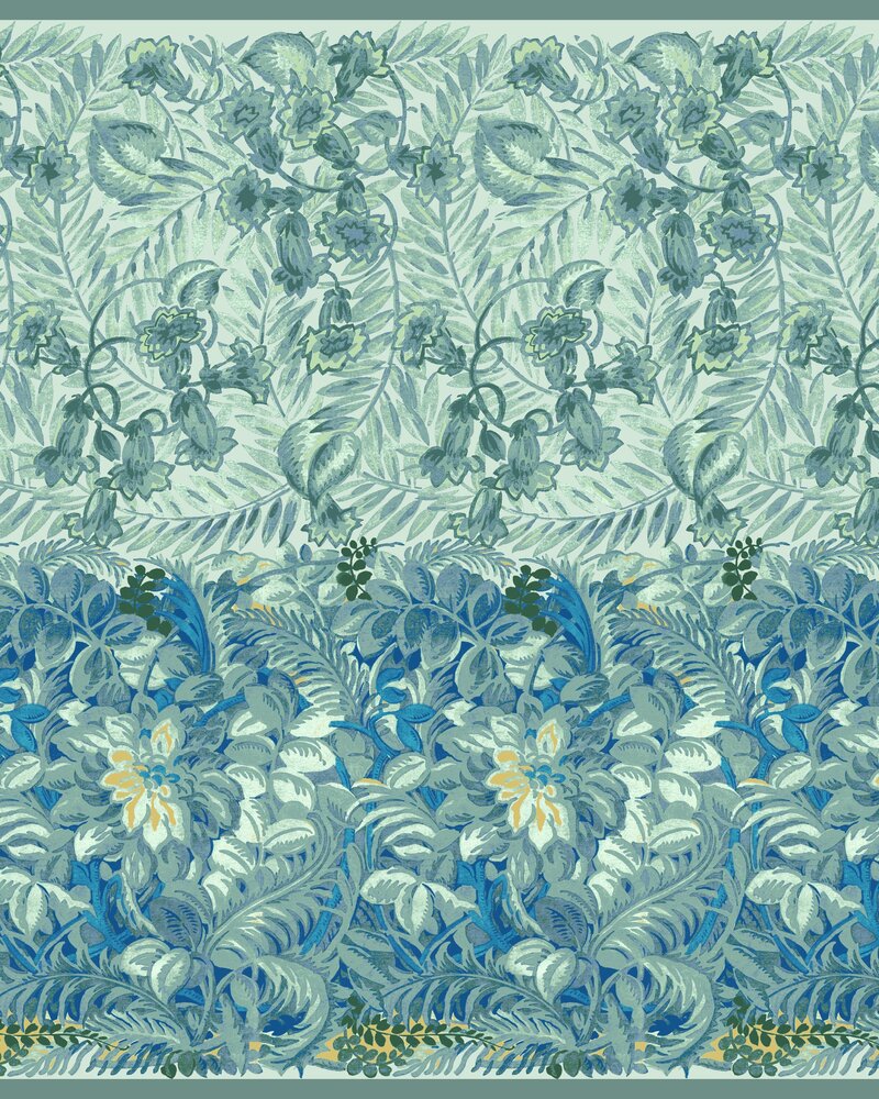 CASHMERE PRINTED SCARF: CORSICA: GREEN