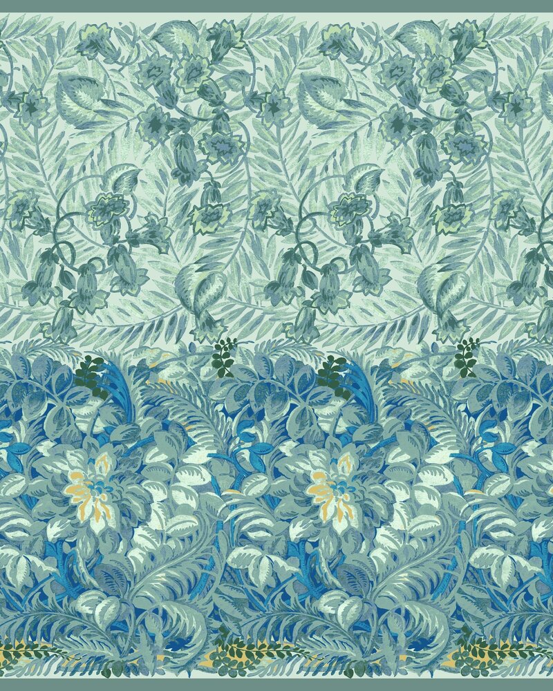 CASHMERE PRINTED PONCHO: CORSICA: GREEN