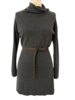 COWLNECK TUNIC  W/ BELT, ANTHRACITE
