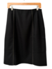 DOUBLE FACE WOOL SKIRT: BLACK