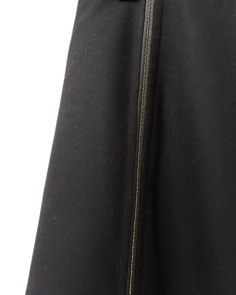 DOUBLE FACE WOOL SKIRT: BLACK