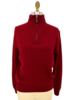 MEN HALF ZIP SWEATER : BURGUNDY