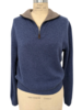 MEN HALF ZIP SWEATER : DENIM