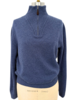 MEN HALF ZIP SWEATER : DENIM