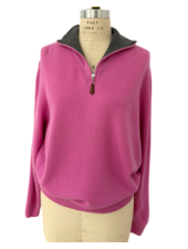 MEN HALF ZIP SWEATER : FUCHSIA