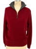 MEN HALF ZIP SWEATER : BURGUNDY