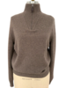 MEN HALF ZIP SWEATER : BROWN