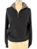 MEN HALF ZIP SWEATER : COAL