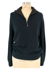 MEN HALF ZIP SWEATER : PETROLEUM