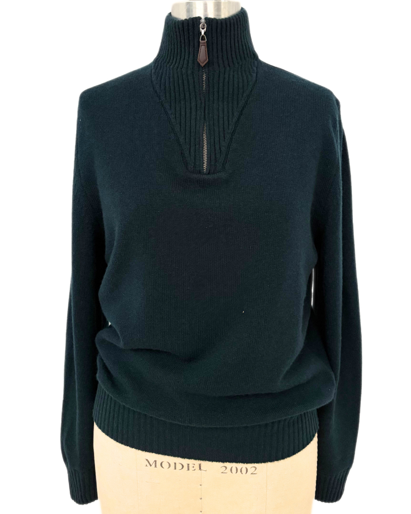 MEN HALF ZIP SWEATER : PETROLEUM