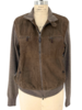 MEN SUEDE FRONT KNIT JACKET : BROWN