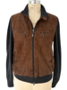 MEN SUEDE FRONT KNIT JACKET : COAL