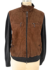 MEN SUEDE FRONT KNIT JACKET : COAL