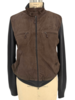 MEN SUEDE FRONT KNIT JACKET : GRAY