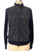 MEN SUEDE FRONT KNIT JACKET : NAVY