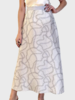 SILK SATIN SKIRT WITH SLIT: DEVON:  GRAY