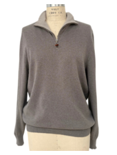 HALF ZIP SWEATER : CLAY