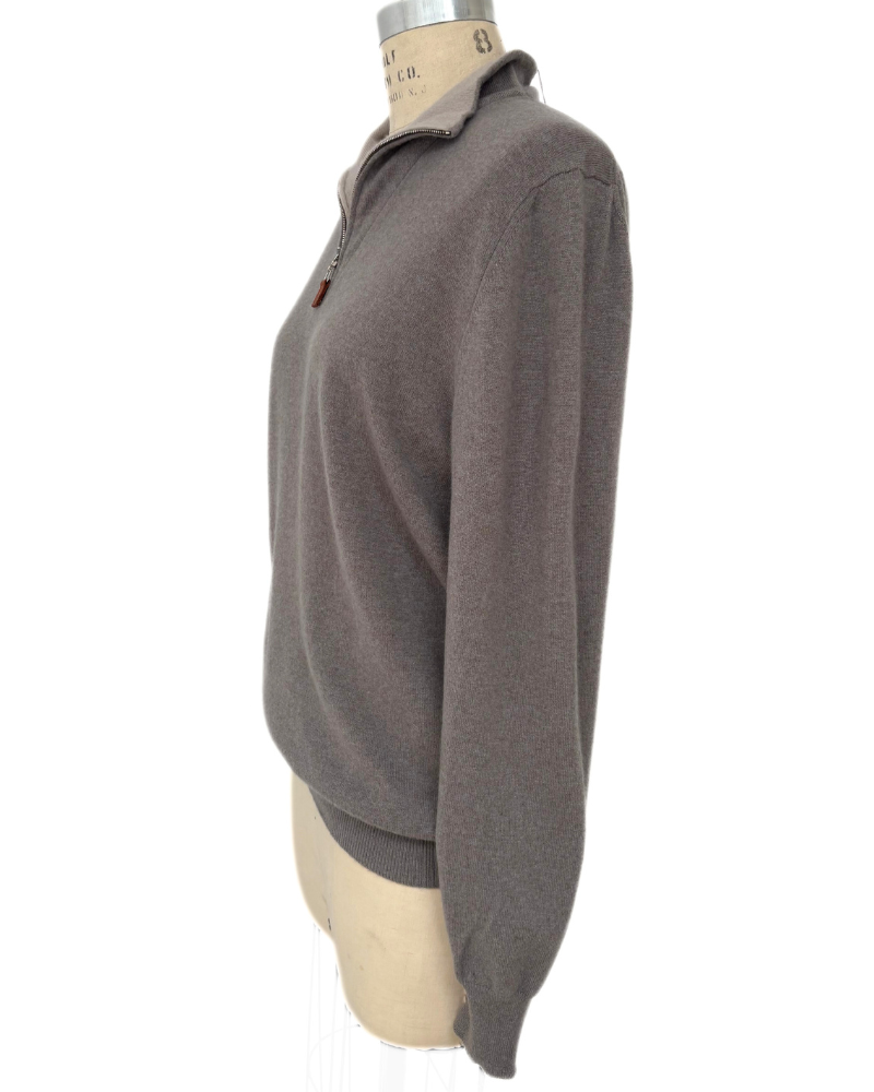 HALF ZIP SWEATER : CLAY