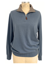 HALF ZIP SWEATER : TEAL
