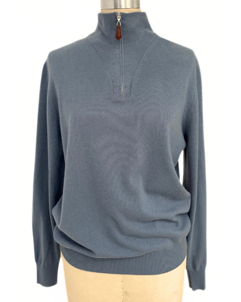 HALF ZIP SWEATER : TEAL