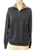 HALF ZIP SWEATER : BLUE-MELANGE