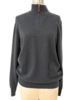 HALF ZIP SWEATER : BLUE-MELANGE