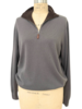 HALF ZIP SWEATER : SLATE-CHOCO