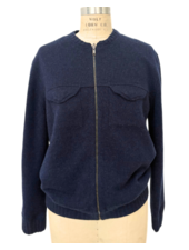 REVERSIBLE BOMBER JACKET : NAVY