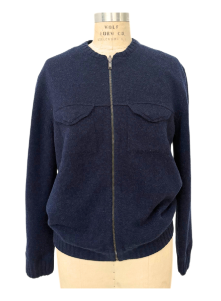REVERSIBLE BOMBER JACKET : NAVY