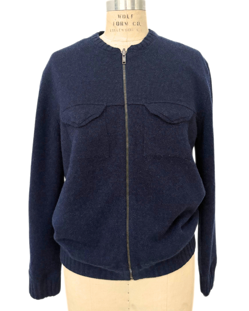 REVERSIBLE BOMBER JACKET : NAVY