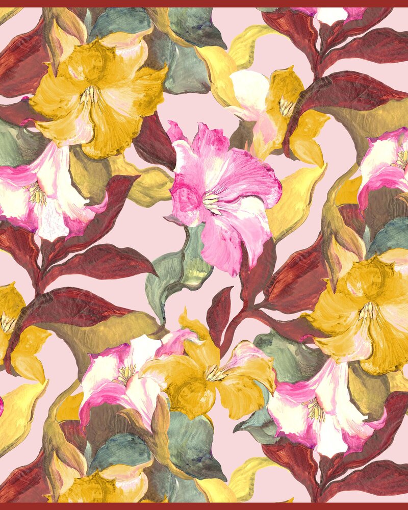 CASHMERE PRINTED SCARF: BERGAMO: PINK