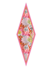 SILK PRINTED MINI LOSANGE: CORAL: PINK