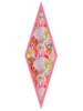 SILK PRINTED MINI LOSANGE: CORAL: PINK