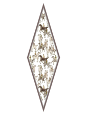 SILK PRINTED MINI LOSANGE: KENSINGTON: BEIGE