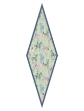 SILK PRINTED MINI LOSANGE: KENSINGTON: GREEN