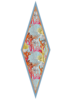 SILK PRINTED MINI LOSANGE: CORAL: TURQUOISE
