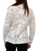 COTTON KNIT LACE SHAWL COLLAR JACKET: IVORY