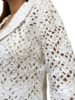 COTTON KNIT LACE SHAWL COLLAR JACKET: IVORY