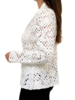 COTTON KNIT LACE SHAWL COLLAR JACKET: IVORY