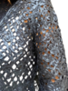 COTTON KNIT LACE SHAWL COLLAR JACKET: NAVY