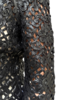 COTTON KNIT LACE SHAWL COLLAR JACKET: BLACK