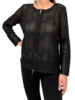 COTTON KNIT METALLIC ZIP JACKET : BLACK