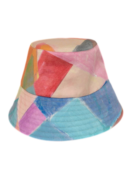 PRINTED COTTON  BUCKET HAT: CUBIST