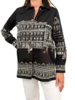 COLLARED COTTON PRINTED SHIRT: ASTI: BLACK